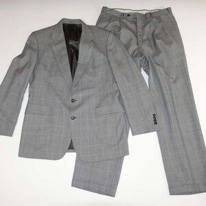 Talbot Jaimes Men's 2 Button Suit Size 44 Long 36 x 33 Gray Wool Blend 44L EUC